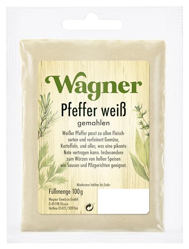 Wagner Gewürze - Pfeffer weiß gemahlen | 100 g im Beutel von Wagner Gewürze