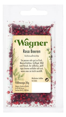 Wagner Gewürze - Rosa Beeren, Schinusfrüchte | Pfeffriges Aroma für Fisch, Geflügel und Wild | 20 g im Beutel von Wagner Gewürze