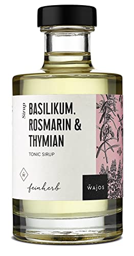 WAJOS Basilikum, Rosmarin und Thymian Tonic Sirup 200 ml, Tonic Water Sirup für Mixgetränke & Cocktails | Ideal für Gin Tonic und andere Longdrinks von wajos