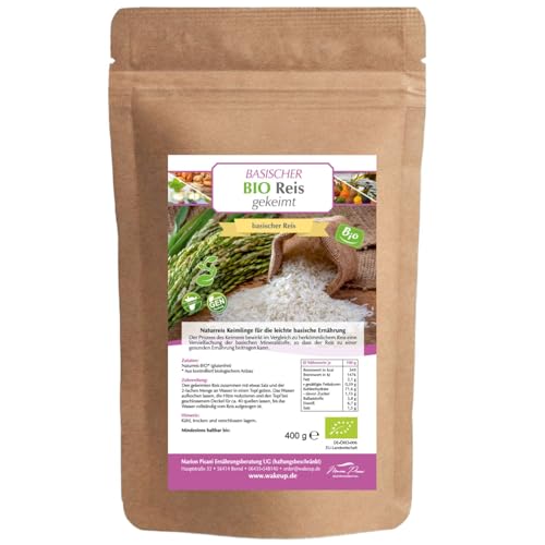 Wakeup Basischer Reis – Bio Naturreis aus Keimlingen, basisch verstoffwechselt, glutenfrei & nährstoffreich – 400 g von Wakeup