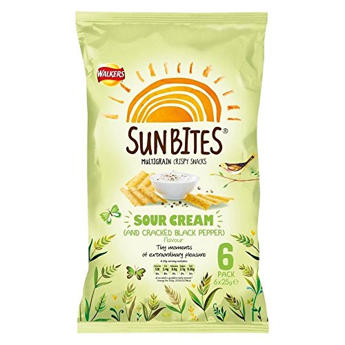 Wanderer Sunbites Vollkorn Snacks - Sauerrahm Und Rissige Schwarzer Pfeffer (6X25G) von Walkers (Crisps, Snacks & Dips)