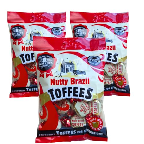 Walkers Nutty Brazil Toffees Toffee Mit Paranüssen Vorteilspackung 3 x 150g von Walkers Nonsuch