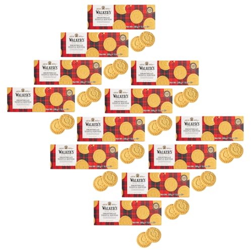 Walkers | Runde schottische Kekse | Mürbeteigkekse mit Butter und Salz – 12 Packungen | Traditionelles englisches Shortbread mit reiner Butter von Walkers