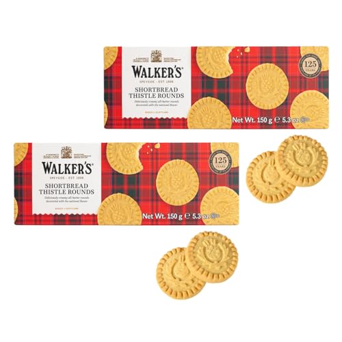 Walkers | Runde schottische Mürbeteigkekse mit Butter und Salz | Englische Kekse mit gesalzenem Buttergeschmack – 2 Box von Walkers