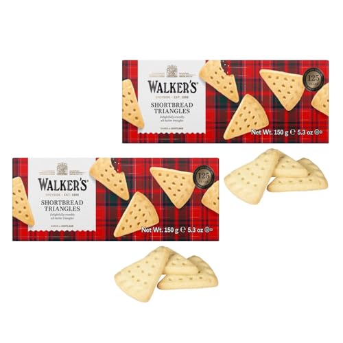 Walkers | Schottische dreieckige Kekse | Mürbeteigkekse Buttersalz - 2 Karton | Traditionelle englische Shortbread-Kekse mit reiner Butter von Walkers