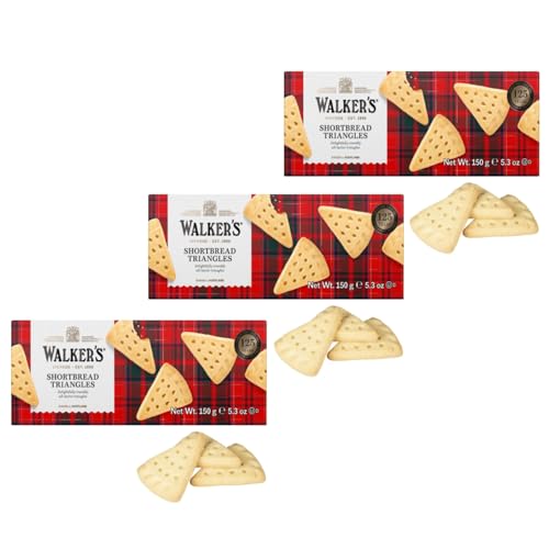 Walkers | Schottische dreieckige Kekse | Mürbeteigkekse Buttersalz - 3 Karton | Traditionelle englische Shortbread-Kekse mit reiner Butter von Walkers