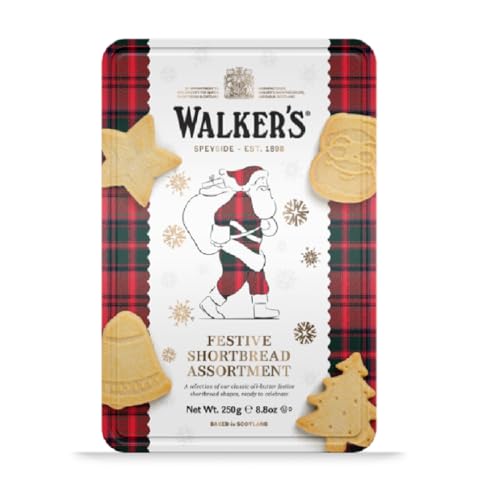 Walkers Shortbread "Santa" Festive Shapes Tin - Dose, 250 g von Walkers