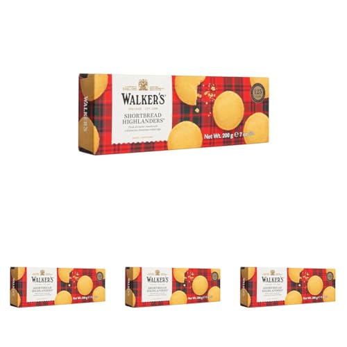 Walkers Traditionell Schottisches Buttergebäck in Zucker gerollt, 200g (Packung mit 4) von Walkers