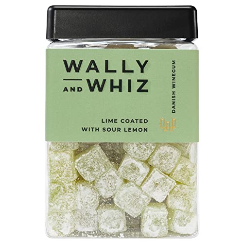 Wally and Whiz - Dänische Gourmet Weingummis - Limette und Saurer Zitrone Geschmack - Süßigkeiten Fruchtgummis - Tolles Geschenk - Vegane Glutenfrei & Allergenfrei - Natürliche Aromen/Farben 240g von Wally And Whiz