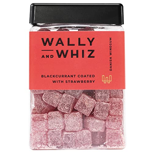 Wally and Whiz - Dänische Gourmet Weingummis - Schwarzes Johannesbeer/Erdbeer - Süßigkeiten Fruchtgummis - Tolles Geschenk - Vegane Glutenfrei und Allergenfrei - Natürliche Aromen & Farben 240g von Wally And Whiz