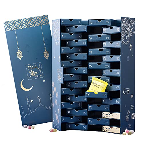 Wally and Whiz - Ramadan Kalender - Dänische Gourmet Fruchtgummi - 32 Beutel - 16 Schmecken - Ramazan Kalender 2023 - Alkoholfrei, Vegane, Gluten und Laktosefrei - Vegane Süßigkeiten 352g von Wally And Whiz