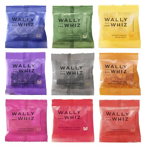 Wally and Whiz – Taste Kit Dänische Vegane Weingummi mit 9 Geschmacksrichtungen – Vegan, Glutenfrei, Allergenfrei – Dänische Gourmet-Süßigkeiten - Fruchtgummi mit natürlichen Zutaten - 198g von Wally And Whiz