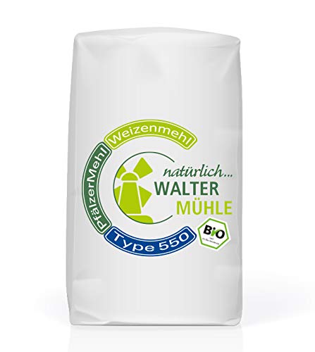 Bio-Weizenmehl unbehandelt | Type 550 | Walter Mühle | 1kg (10 Pack) | Premium Bäckerqualität | Natur Pur von Walter Mühle