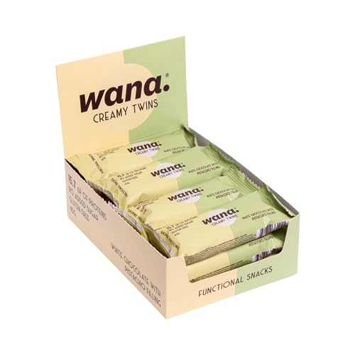 Wana Creamy Twins (12x45g) White Chocolate & Pistachio Filling von Wana