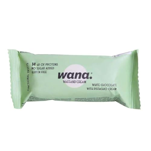 Wana - Waffand'cream Bar (43g) - Proteinriegel - Gourmet- und Proteinwaffel - Pistazie Weiße Schokolade von Wana