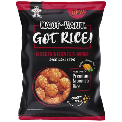 Want Want Chicken und Chivers Crisps Japonica Rice Reiscracker 85g von Want Want