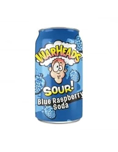 · CANDYBOX · Warheads Saures Getränk Kohlensäurehaltiges Soda aus den USA Aromen von Amerika Fruchtaromen inspiriert von Sour Candies in einer Dose Blue Raspberry Soda 355ml von Warheads