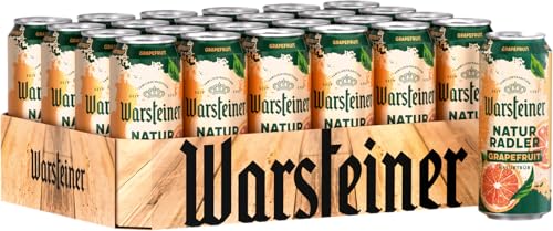 Warsteiner Naturradler Grapefruit mit 2% Alkohol, naturtrübes Radler, Dosenbier EINWEG (24 x 0.5 L Dose) von Warsteiner