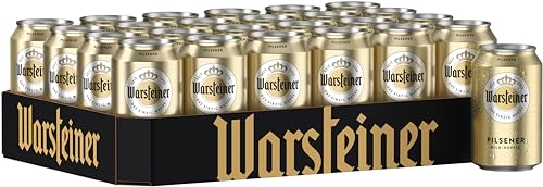 Warsteiner Premium Pilsener 24 x 0.33 L Bier Dose, Einweg, Dosenbier von Warsteiner