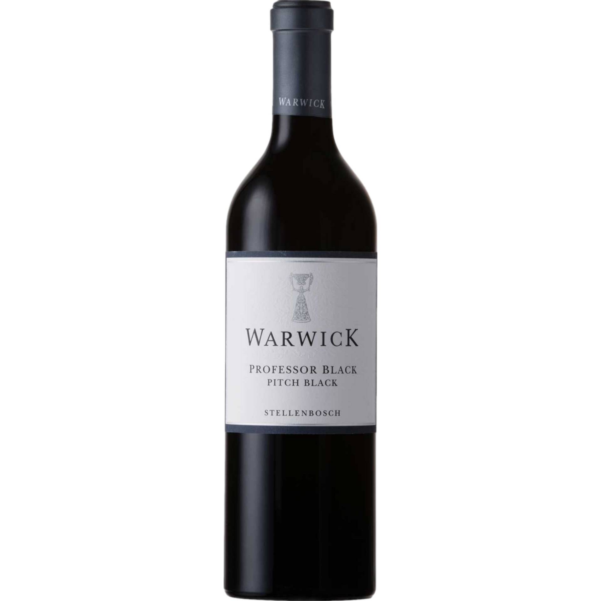 Warwick Professor Black Pitch Black, WO Stellenbosch, Western Cape, 2021, Rotwein von Warwick, R44, 7607 Stellenbosch, Südafrika / CAPREO GmbH- Gildeweg 10- 46562 Voerde- Deutschland