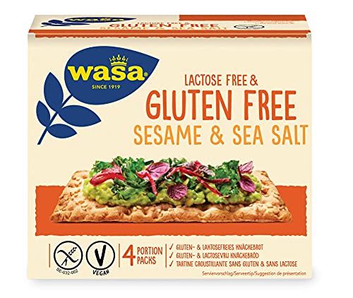 Wasa Knäckebrot Glutenfrei & Laktosefrei Sesam & Meersalz, (240g) von Wasa