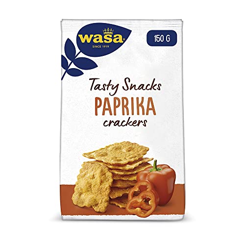 Wasa Tasty Snacks Cracker Paprika – Knusperleichte Cracker mit Paprika, 150g von Wasa