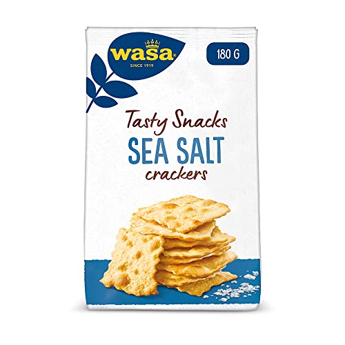 Wasa Tasty Snacks Cracker Sea Salt – Knusperleichte Cracker mit Meersalz, 180g von Wasa