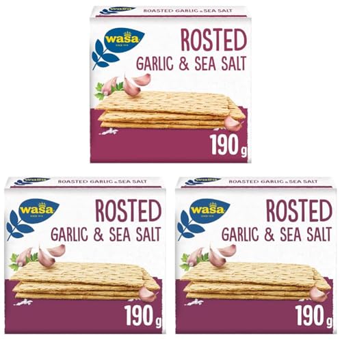 Wasa Tasty Snacks Crisps Roasted Garlic, 190 g (Packung mit 3) von Wasa