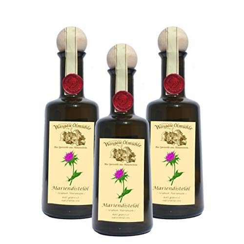 Wasgau Ölmühle- Bio Mariendistel Öl-3x500ml-kaltgepresst, naturbelassen von Wasgau Ölmühle