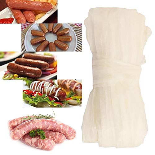 Wateralone 3Mx32MM Wursthülle 2-lagige Kunstdarm Aus Sojaprotein Hüllen Essbare Frische Collagen-Wurst-Gehäuse Für Die Herstellung Von Braten Wurst Getrocknete Wurst Wurst Hot Dog von Wateralone