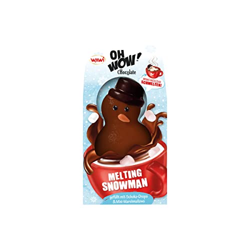 Melting Snowman gefüllt mit Schoko Drops und Mini Marshmallows 75g von Wawi