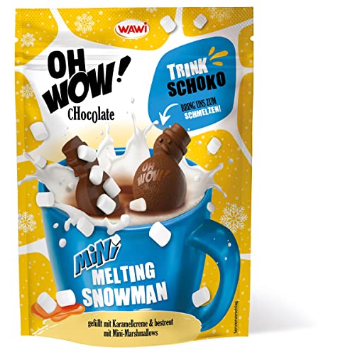 OH WOW Mini Melting Snowman Karamellcreme Trink Schoko 120g 12er Pack von Wawi