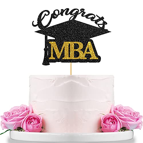 WeBenison Tortenaufsatz Congrats MBA Congrats Grade 2021 MBA Grad Senioren, High School College Graduation Party Dekoration Zubehör von WeBenison