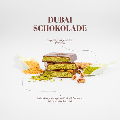 Dubai Schokolade Pistazie 200g - Dubai-Schokolade mit Pistazien und Kadayif, Dubai schoko, Dubai chocolate, süßigkeiten, chocolate dubai, schokobrunnen süssigkeiten original von WeNatur