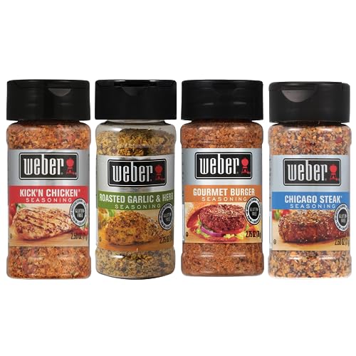 Weber Grilling Classics Variety Pack with Roasted Garlic & Herb, Kick n Chicken, Gourmet Burger, and Chicago Steak Seasonings von Weber