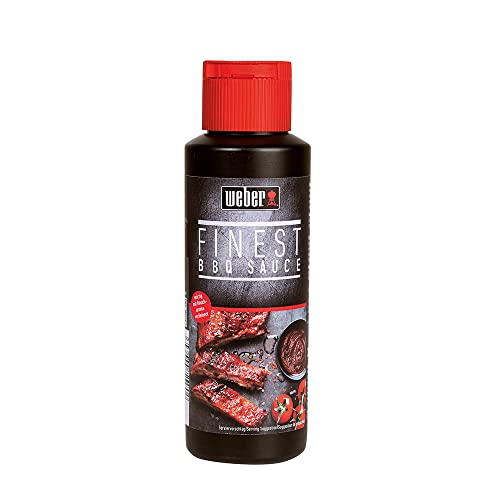 Weber Grillsauce Finest BBQ | Würziger Geschmack | Verfeinert mit Raucharomen | Ohne Konservierungsstoffe | Vegan | 300 ml von Weber