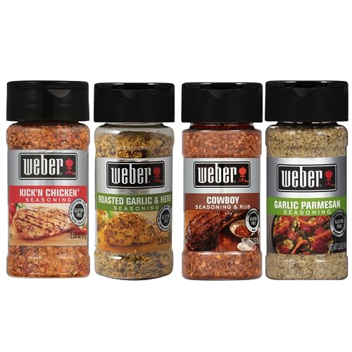 Weber Sunday Dinner Variety Pack with Roasted Garlic & Herb, Kick n Chicken, Cowboy, and Garlic Parmesan Seasonings von Weber