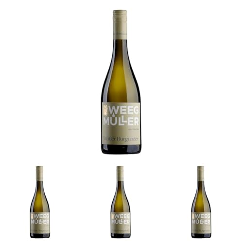 WEEGMÜLLER Weißer Burgunder Trocken | Deutscher Qualitätswein aus der Pfalz |Premium Weißwein trocken| Pinot Bianco | Pinot blanc | 2021 | 12,5% vol. | 1 x 0,75 Liter (Packung mit 4) von Weegmüller