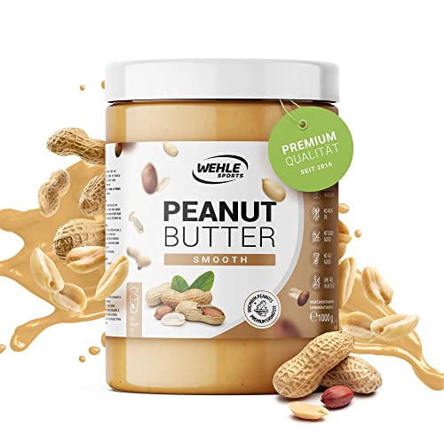 Erdnussbutter Natürliche Peanutbutter Ohne Zusätze. Erdnussmus Ohne Salz, Zucker, Palmfett - Wehle Sports (Smooth, 1 KG) von Wehle Sports