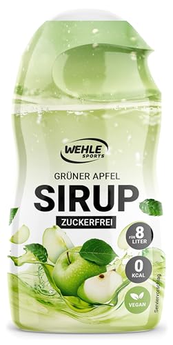 WEHLE Sirup zuckerfrei [ZERO SIRUP] - Zuckerfreier Sirup für Wasser mit Geschmack als Getränk ohne Zucker & und Kalorien - Sugar Free Fitness Getränkesirup zuckerfrei, 65 ML (65ml, Grüner Apfel) von Wehle Sports