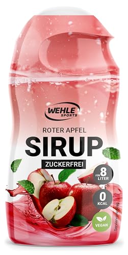 WEHLE Sirup zuckerfrei [ZERO SIRUP] - Zuckerfreier Sirup für Wasser mit Geschmack als Getränk ohne Zucker & und Kalorien - Sugar Free Fitness Getränkesirup zuckerfrei, 65 ML (65ml, Roter Apfel) von Wehle Sports