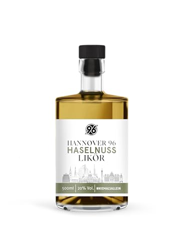 Hannover96 Haselnusslikör| vollmundiges Haselnussaroma | 500ml Einzelflasche |20% Vol.| leckerer Nuss - Nougat Geschmack | für Hannover96 Fans von WeiLa