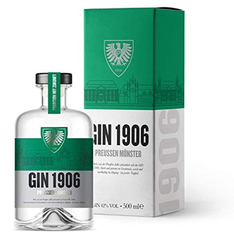 Preußen Münster Gin 1906 | mit hochwertiger Geschenkverpackung | Handcrafted Gin | 500ml Einzelflasche | 42% vol | Preußen Münster | Geschenkidee für echte Münster Fans von WeiLa