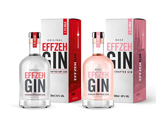 Vorteilspaket - Effzeh Gin Original & Effzeh Gin Rosé inkl. Geschenkverpackungen (2 x 0,5l) - Gin des 1. FC Köln im Geschenkset von WeiLa