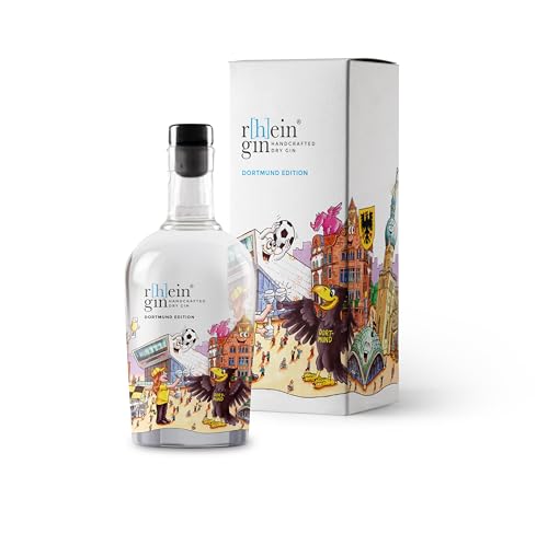 r[h]eingin Tilly Dortmund Edition | mit hochwertiger Geschenkverpackung | 500ml Einzelflasche | 46% vol | Handcrafted Dry Gin | hochwertiger Gin | Geschenkidee für Dortmund Liebhaber von WeiLa