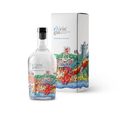 r[h]eingin Tilly Wuppertal Edition | mit hochwertiger Geschenkverpackung | 500ml Einzelflasche | 46% vol | Handcrafted Dry Gin | hochwertiger Gin | Geschenkidee für Wuppertal Liebhaber von WeiLa