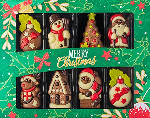 Confiserie Weibler Schokolade Weihnachten | Xmas Geschenk für Frauen, Männer und Kinder | Weihnachtsreliefs | 8 Schokoladen | 80g von Weibler