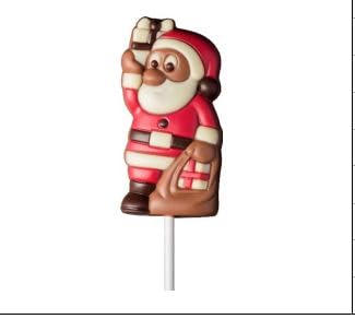 Weibler Confiserie Schokoladen Lolly Weihnachtsmann mit Geschenk 35 g von Weibler