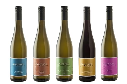 WEIN WISCHER Probierpaket QUALITÄTSWEINE Cuvées Weinpaket (5 x 0,75l) Silvaner & Traminer, Silvaner & Scheurebe, Weiß- & Grauburgunder, Spät- und Frühburgunder, Rosé, Wein, Geschenk, Frankenwein von Wein Wischer Nordheim am Main