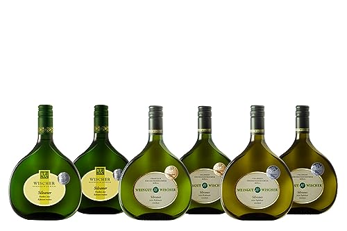 WEIN WISCHER Silvaner Franken trocken 2021 mit Auszeichung Gold & Silber [6 x 0,75 l] Bocksbeutel Kabinett & Spätlese von Wein Wischer Nordheim am Main